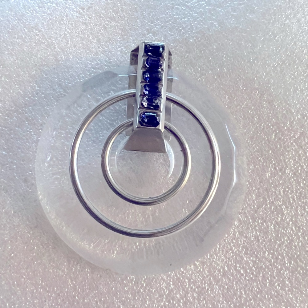 Versace Silver Brooch with Geometric Design